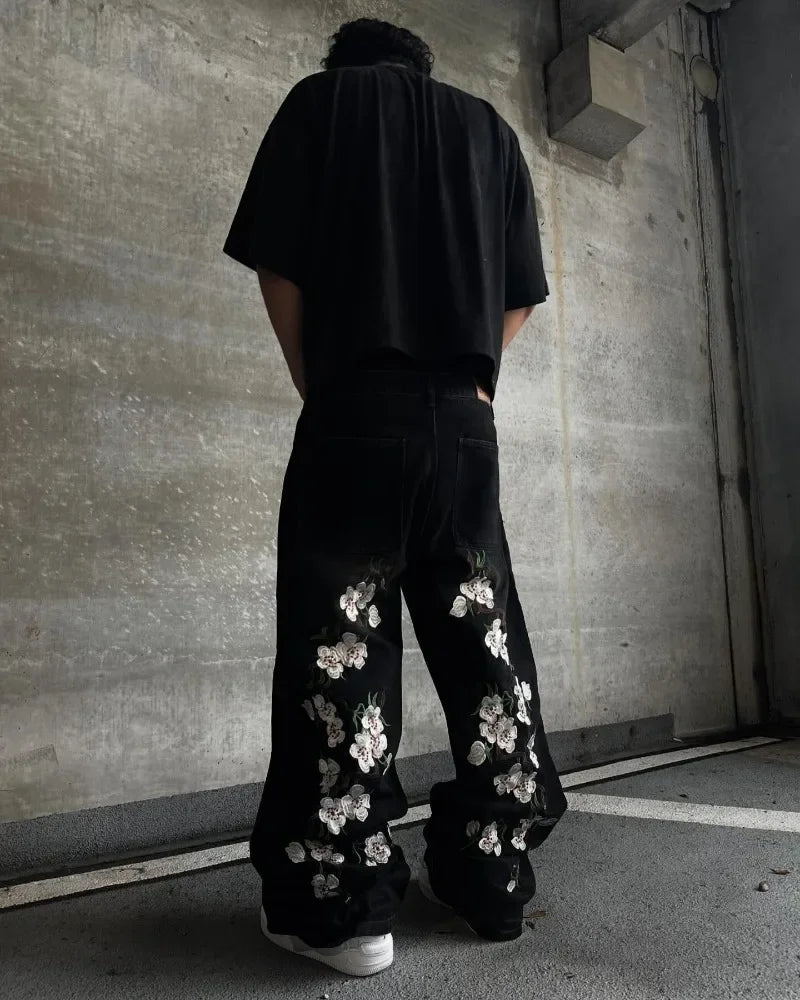 Cherry Blossom Baggy Jeans - TrendyGroove